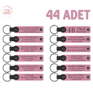 Pembe, Doğum Günü Misafirlerine Kişiselleştirilmiş Anahtarlık 44’lü Set, Özel Hediyelik