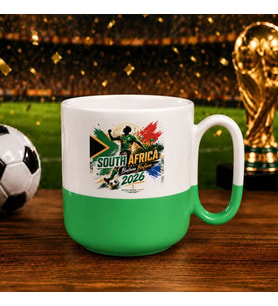 BK Gift Güney Afrika Taraftar Temalı 2026 Dünya Kupası Tasarımlı Siyah Joyful Kupa Bardak