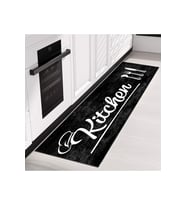 Rovigo Home Dijital Baskı Yıkanabilir Kaymaz Taban Mutfak Halısı RVG2041 (Siyah)