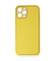 İphone 12 Kılıf Co Deri Kapak - Sarı