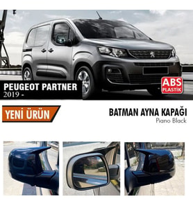 Peugeot Partner Yarasa Ayna Kapağı Batman Parlak Siyah Piano Black