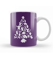 Lilo and Stitch Christmas Tree Silhouette Kupa Bardak Porselen
