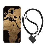 Samsung J6 Plus J7 Prime J7 Pro M20 Kılıf Boyun Askılı Silikon Map Planet 1656