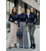 3’lü Parmak Geçmeli Kadın Body Seti (Lacivert)