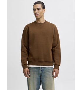 Jack & Jones JJEBRADLEY Crewneck Sweat  Günlük Erkek Sweatshirt (Kahverengi)