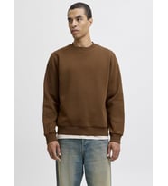 Jack & Jones JJEBRADLEY Crewneck Sweat  Günlük Erkek Sweatshirt (Kahverengi)