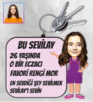 Kişiye Özel Karikatür Tasarım Anahtarlık 97168