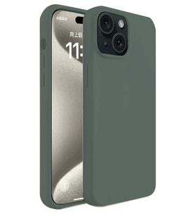 iPhone 15 Plus Kılıf First Silikon - Koyu Yeşil