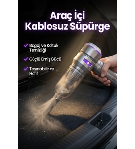 Taşınabilir Mini Süpürge Güçlü Çekim ve Kolay Kullanım