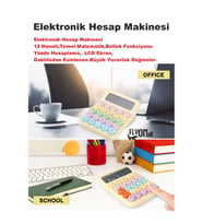 Yeni Tasarım Renkli Büyük Düğme Elektronik Hesap Makinesi 14 Haneli Temel Matematik Yüzde Hesap