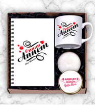 Anneler Gününe Özel Ahşap Defter Kupa Aromatik Mum Hediye Seti