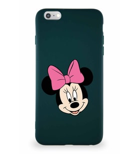 Apple iPhone 6S Plus Soft Premier Kapak Minnie Mouse-C Tasarımlı Silikon Kılıf - Yeşil (Şeffaf)