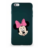 Apple iPhone 6S Plus Soft Premier Kapak Minnie Mouse-C Tasarımlı Silikon Kılıf - Yeşil (Şeffaf)