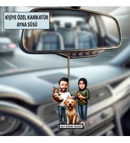 Sevgiliye Özel Karikatür Ayna Süsü – Sevgililer Günü Hediyesi Araç İçi Süs