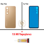 Infinix Hot 60 Karamel Uyumlu Arka Kapak + B7000 Yapıştırıcı Arka Cam Batarya Pil Kapağı Lazer Kesim