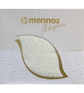 Merinos Elegans Çift Kişilik Battaniye Çiçek Desen Battaniye Kemik  220x240 cm (Beyaz)
