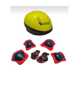 Kask Dizlik Dirseklik Koruyucu Set 7 Parça (Sarı)