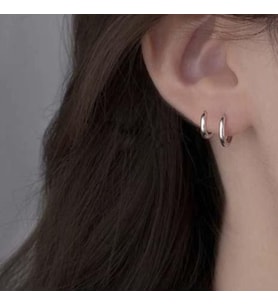 10 mm Cerrahi Çelik Küçük Halka Küpe Silver Renk