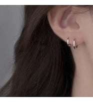 10 mm Cerrahi Çelik Küçük Halka Küpe Silver Renk (Çok Renkli)