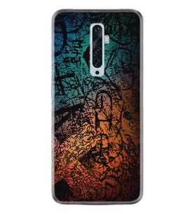 Oppo Reno 2Z 4 Lite 4 Pro 5 6 7 A31 Kılıf Desemli Silikon İşaretler Tuval 1716