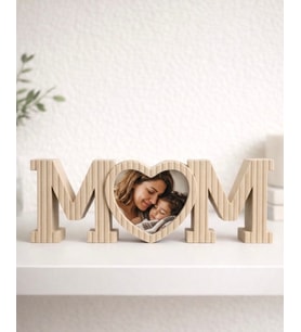 KALP DETAYLI MOM YAZILI DEKORATİF FOTOĞRAF ÇERÇEVESİ