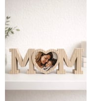 KALP DETAYLI MOM YAZILI DEKORATİF FOTOĞRAF ÇERÇEVESİ