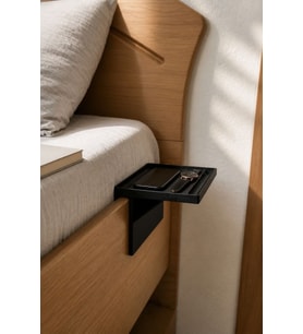 Yatak Kenarı Organizer Rafı - 30 mm Bazaya Uyumlu (Siyah)