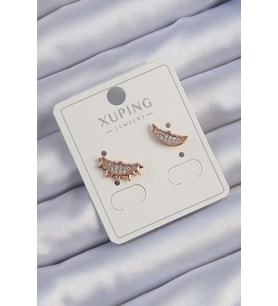 Northcity Xuping Zirkon Taşlı Ay ve Güneş Tasarımlı Küpe Rose Gold