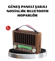 Mey İthalat® Solar Hoparlör Bluetooth Fm Am Sw Radyo Çok Fonksiyonlu Şarjlı