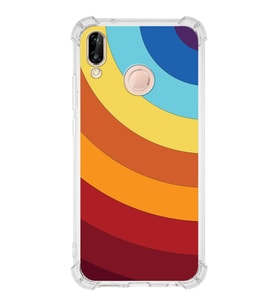 Huawei P20 Lite  Köşe Korumalı Antişok Kapak Renk Cümbüşü Tasarımlı Şeffaf  Kılıf