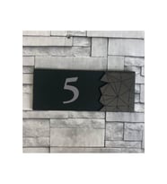Modern Yazılı Dekoratif Aynalı Füme Kapı Numarası - 5