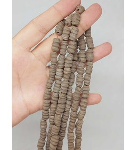Kahverengi Tırtıklı Mat Seramik Boncuk Dizi 10-12mm/34cm (54218)