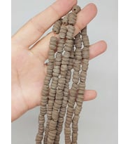 Kahverengi Tırtıklı Mat Seramik Boncuk Dizi 10-12mm/34cm (54218)