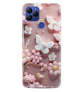 GM 21 Kılıf HD Resim Baskılı Pembe Kelebekler StKd -088