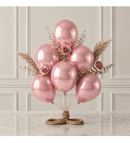 Gül Kurusu Renk Lateks Metalik Balon (30 cm) - 6 Adet