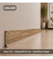 Linela Suya Dayanıklı Pvc Süpürgelik 8 cm - Hamilton Meşe - LNL403