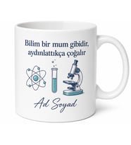 Fen Bilgisi Öğretmeni İçin Kişiye Özel İsimli Baskılı Kupa Bardak Öğretmen Hediyesi
