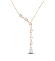 Zirkon Taşlı Rose Damla Model Kadın Gümüş Kolye Gklzrkntdml-ros