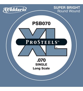 D'Addario PSB070 ProSteels Bas Gitar Tek Teli - .070 (Profesyonel)  Paslanmaz Çelik Alaşım, Agresif Orta Frekanslar, Berrak Bas Tonları ve Maksimum Dayanıklılık