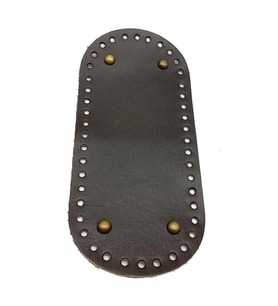 Angel Çanta Aksesuar Gerçek Deri Koyu Kahve 25X12 cm Oval Antik Metalli Çanta Tabanı