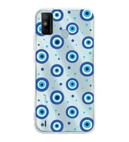 PrintiFy Tecno Spark 6 GO ile Uyumlu 1mm Slim Fit Nazar Boncuğu 1 Baskılı Şeffaf  Kılıf