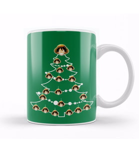 One Piece Luffy Christmas Tree Baubles Kupa Bardak Porselen