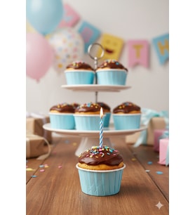 Karton Mavi Cupcake Kapsülü 50'li - Kek ve Cupcake Sunum Kapsülü