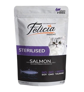 Felicia Pouch Steril Somonlu Kısırlaştırılmış Kedi Konservesi Tahılsız 85 gr