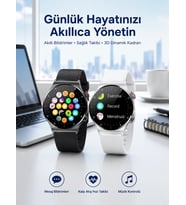 Akıllı Saat Amoled Ekran Bluetooth Bağlantılı Sesli Görüşme Nabız Ölçer