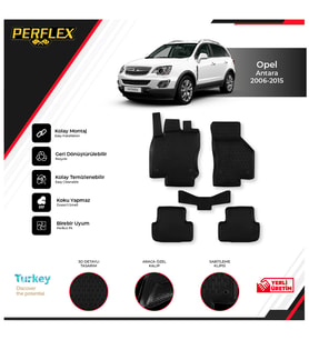 Opel Antara 2006-2015 3D Havuzlu Paspas (Siyah - Beyaz)
