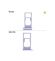 Samsung Galaxy A34 Sim İç Yuvası Çiftli ile Uyumlu Mor Çiftli sim yuvası ikili sim tepsisi çiftli sim aparatı dual sim çekmecesi