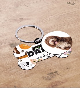 BK Gift Evcil Dostlara Özel İsimli 2’li Ahşap Pet Tasma Künyesi - Model 2-5