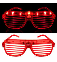LED Işıklı Panjur Parti Gözlüğü Kırmızı Renk Shutter Gözlük