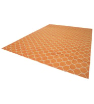 Terra Tonlu Geometrik Kilim Modern El Dokuma Düz Dokuma Salon Kilimi Yatak Odası Pamuk Yün